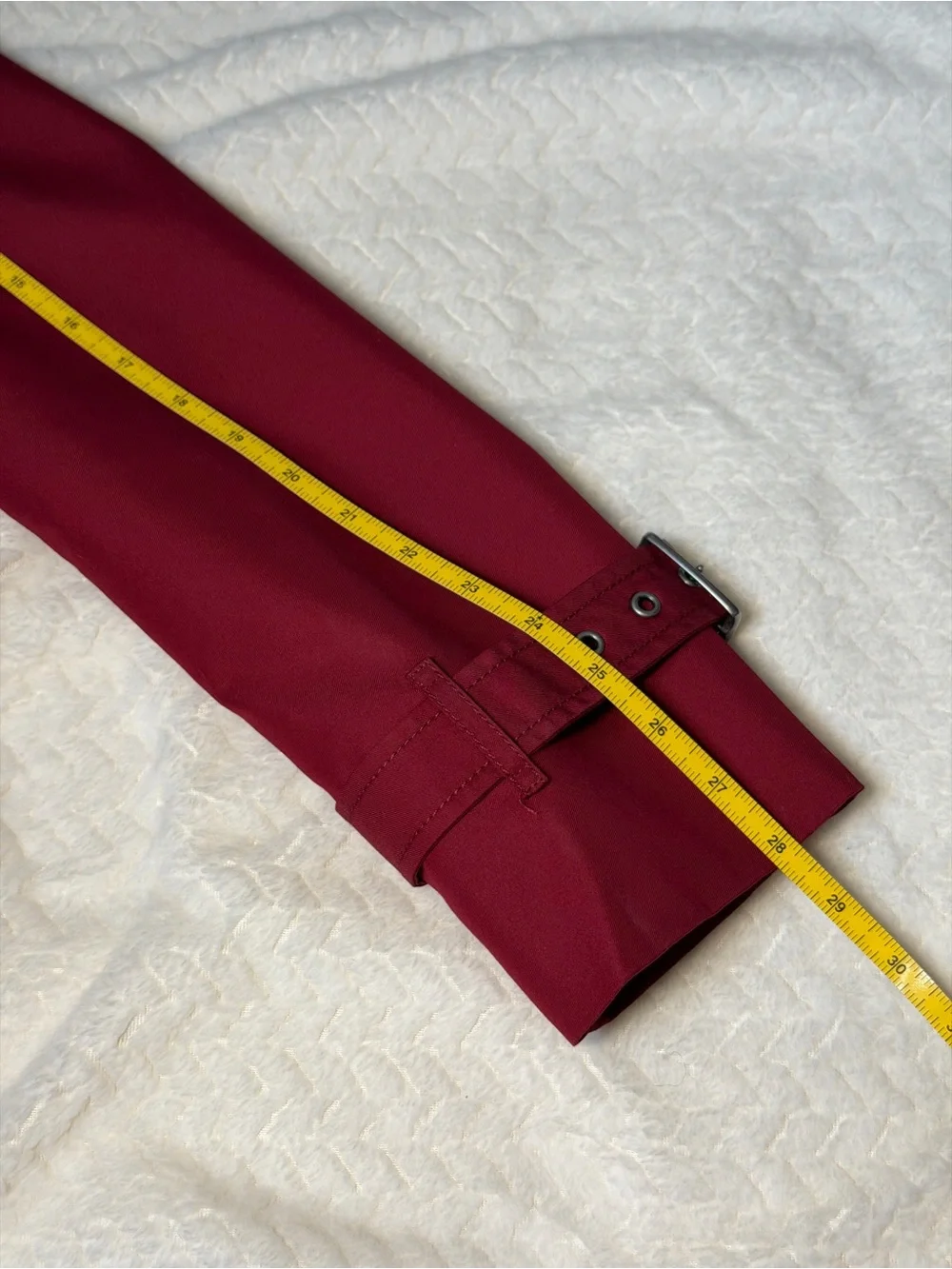 Coach Women's Deep Red Ruby Double-Breasted Trench Coat